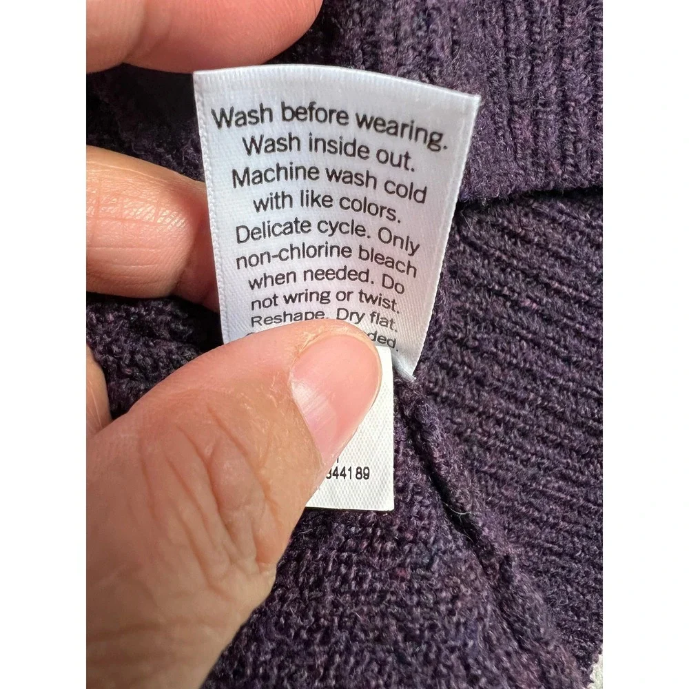 Sonoma Sweater Women Medium Purple Pullover Crewneck Raglan Sleeve Textured Knit